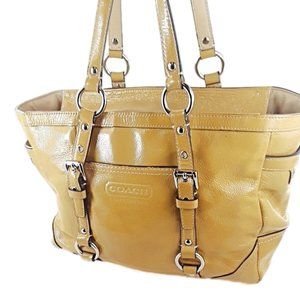 Coach Tan Patent Leather Gallery Tote Shoulder Bag